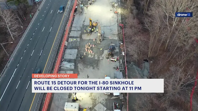 Story image: I-80 detour at Exit 34 to be modified tonight for routine maintenance in Wharton