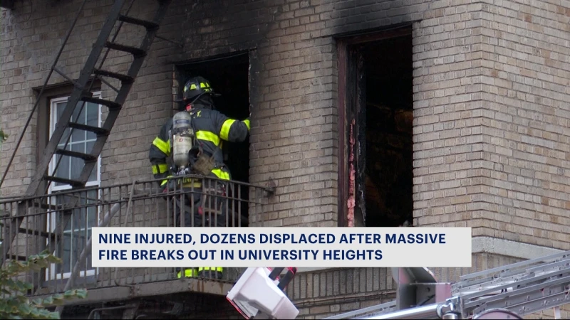 Story image: FDNY: 9 injured, 28 apartments affected in University Avenue apartment building fire