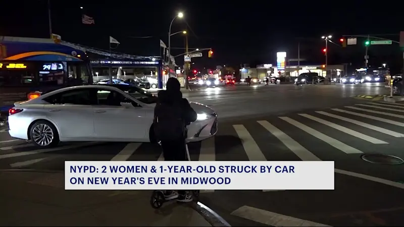 Story image: NYPD: 3 pedestrians, including 1-year-old struck on New Year's Eve