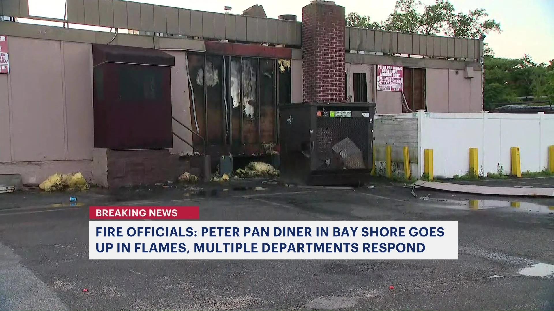 Officials: Peter Pan Diner in Bay Shore goes up in flames, multiple departments respond