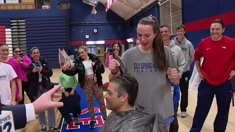 Story image: 'Buzz-worthy' celebration held following Cold Spring Harbor Girls Basketball state championship win