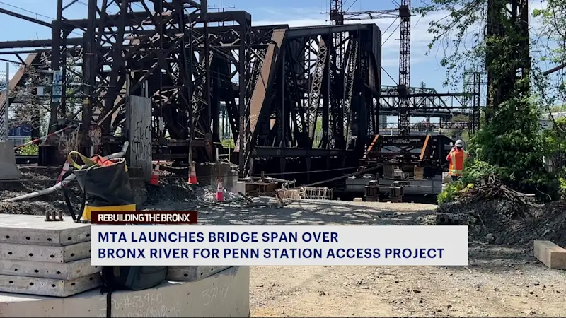 Story image: MTA launches bridge span over Bronx River for Penn Station Access Project