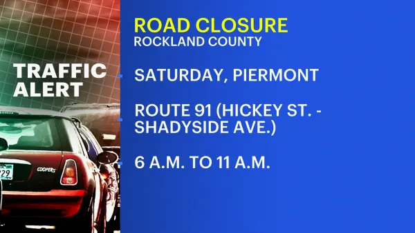 Part of Route 9W will be closed Saturday