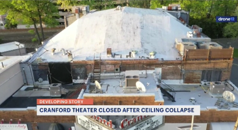 Story image: Police: Partial ceiling collapse prompts evacuation of Cranford movie theater
