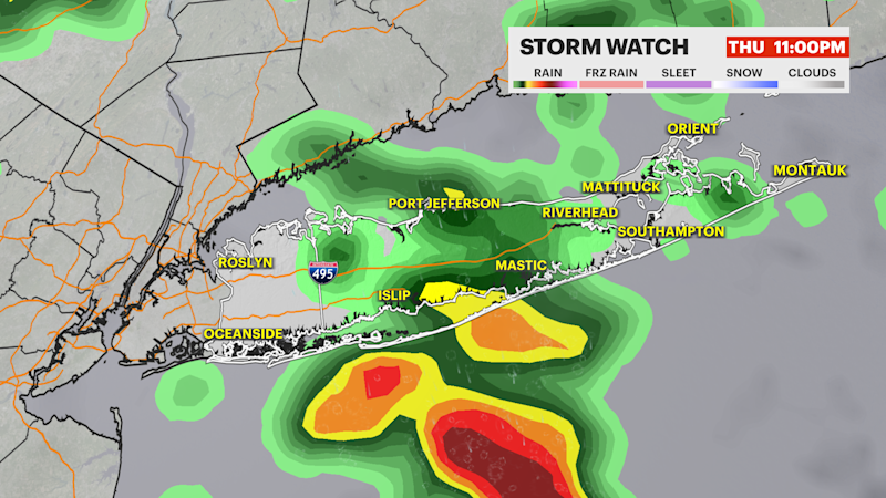 Story image: STORM WATCH: Extreme heat gone; scattered strong storms to bring flood risk for Long Island today