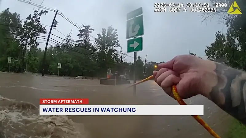 Story image: WATCH: Watchung police perform water rescue during Monday’s storm