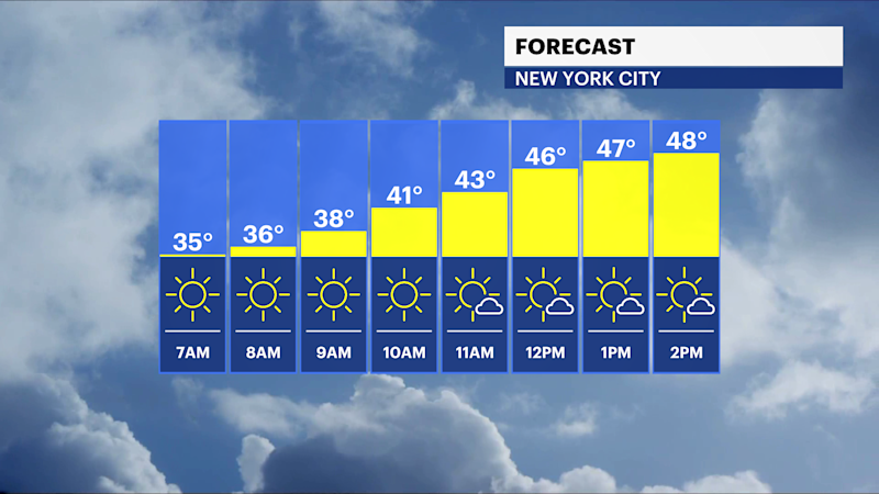 Story image:  Cool with light winds today for The Bronx; milder temps for most of the week