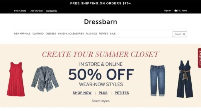 Dressbarn online clearance