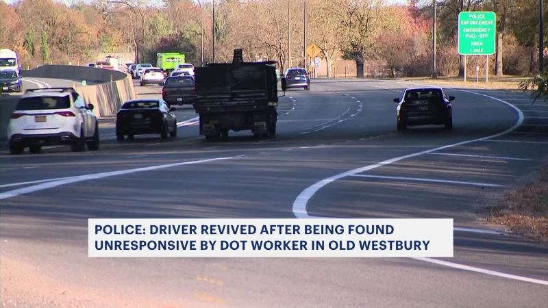 Story image: Old Westbury police revive man who overdosed in his car on the Long Island Expressway