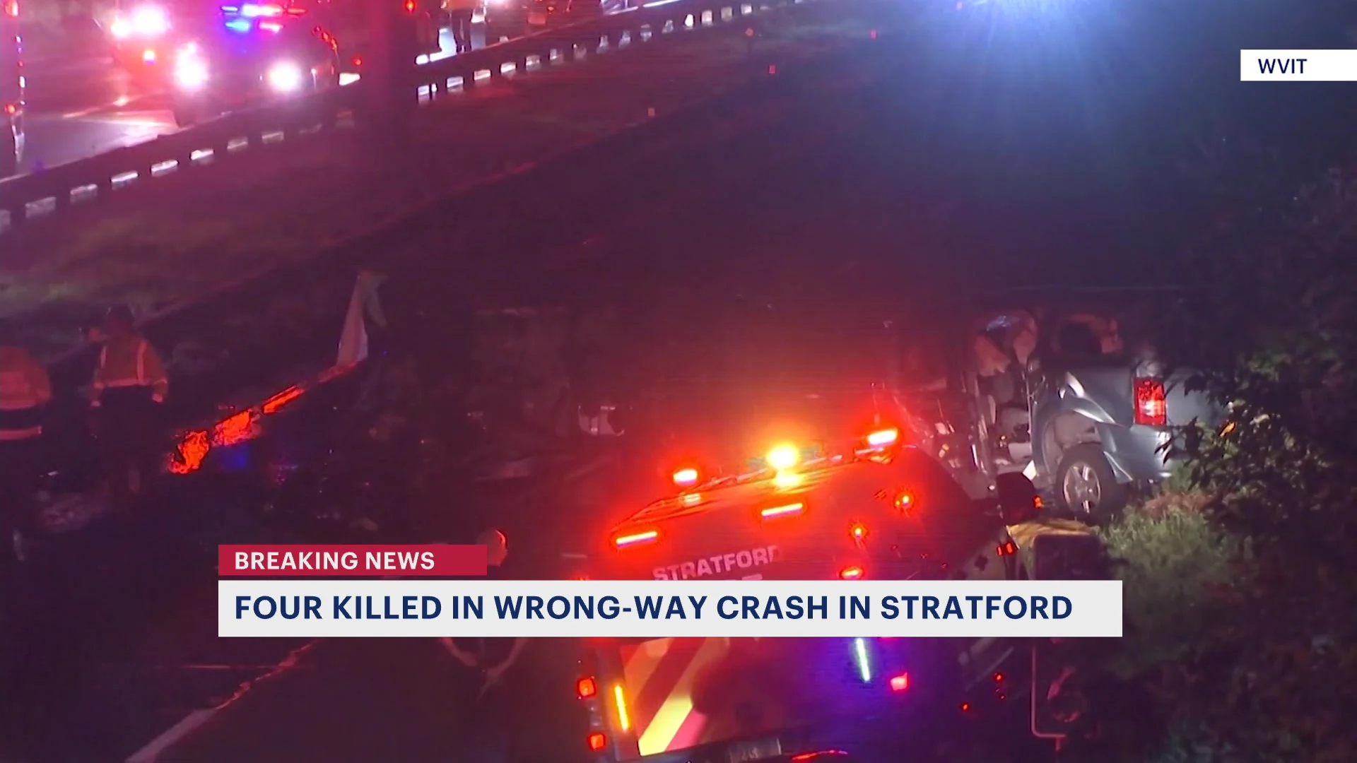 State police: 4 people killed in wrong-way crash on the Merritt Parkway in Stratford