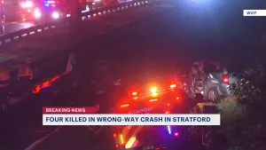 State police: 4 people killed in wrong-way crash on Route 15 in Stratford