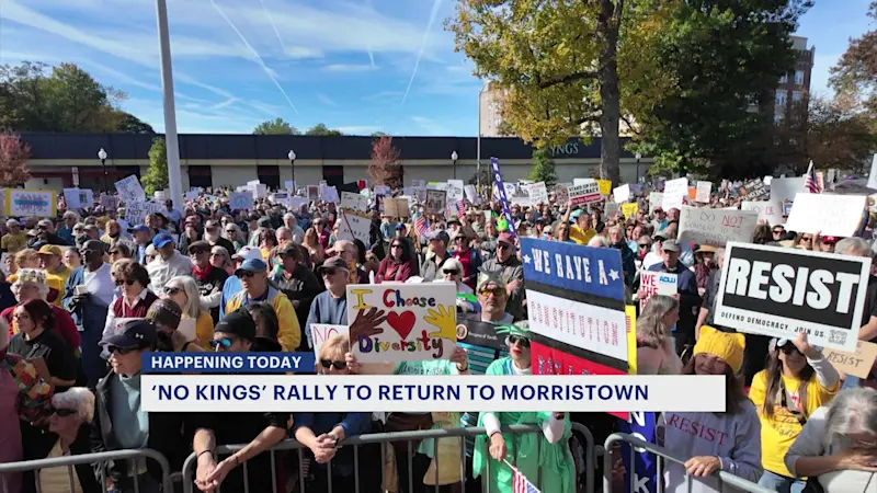 Story image: ‘No Kings’ rally against Trump policies attracts thousands in Morristown