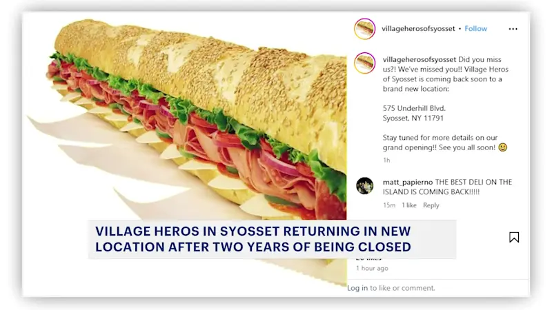 Story image: Village Heros of Syosset to reopen at new location  