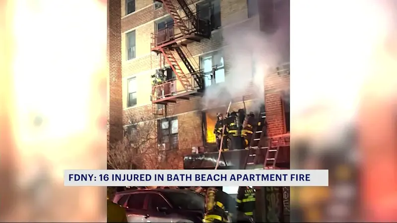 Story image: FDNY: 16 people injured, including 3 critical, in Bath Beach apartment fire