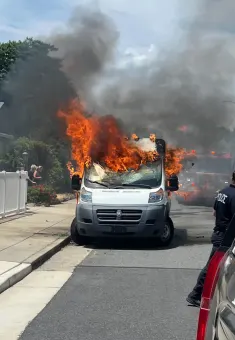 USPS truck bursts into flames while making Amazon deliveries in Margate City
