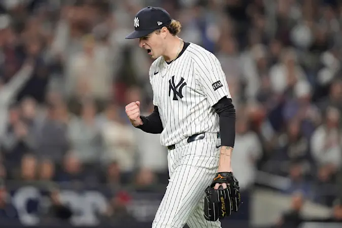 Story image: Schlittler strikes out 12 in postseason debut as Yankees beat Red Sox 4-0 to win Wild Card Series