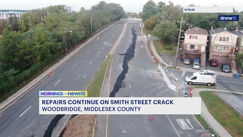 Story image: Frustration grows in Woodbridge as cracked road remains unrepaired