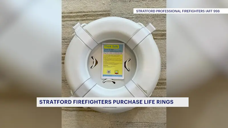 Story image: Stratford firefighters union donates throw rings to town to prevent future drownings