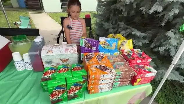 Story image: Girl Scouts set up lemonade stand in Yonkers to raise funds for Texas flood victims