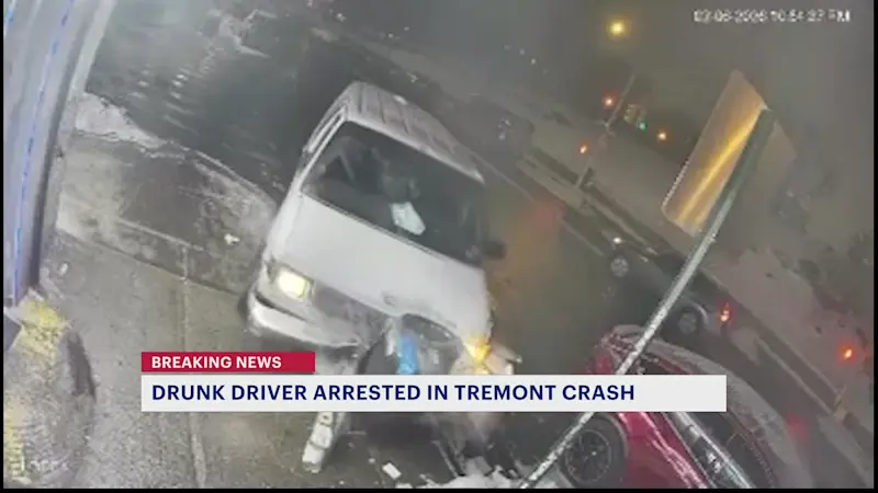 Story image: Caught on camera: Alleged drunken driver crashes into Tremont storefronts