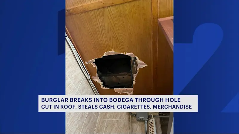 Story image: Police search for man who broke into bodega by cutting hole in roof