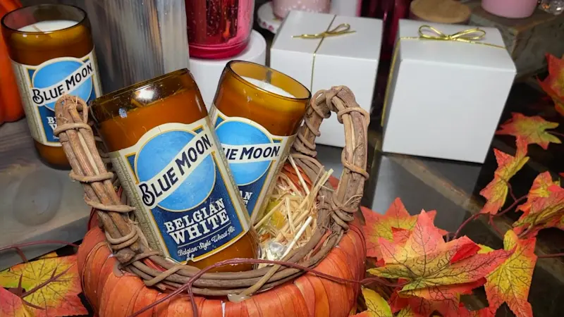 Story image: Westchester woman gives old bottles a second chance at life through Custom Candle Co.