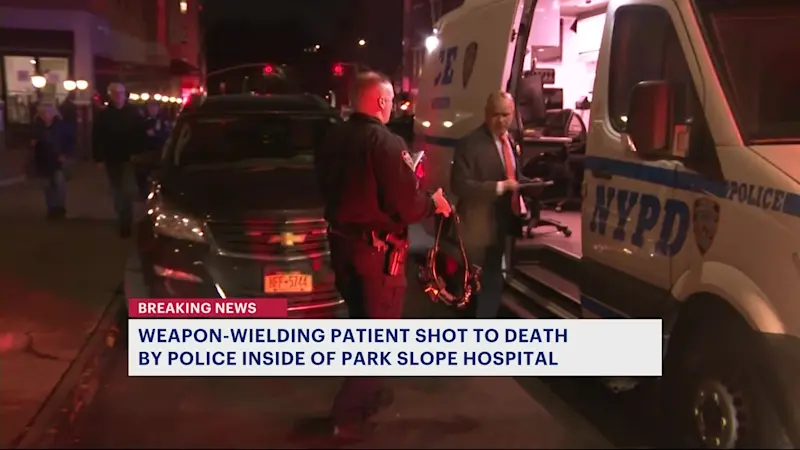 Story image: Weapon-wielding patient fatally shot by police inside Brooklyn Methodist Hospital
