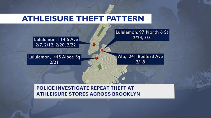 Story image: Over $56,000 in clothing stolen from Lululemon, Alo stores in Brooklyn and Manhattan; 3 wanted