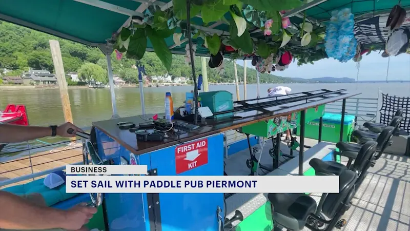 Story image: Pedal Your Way to Fun: New Hudson River boat offers unique social experience