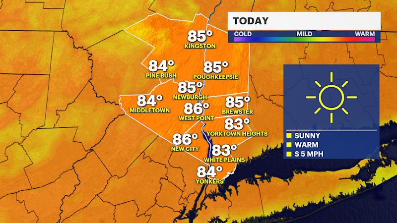 Story image: Sunny and pleasant Monday in the Hudson Valley