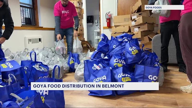 Story image: Goya Foods holds holiday food drive in Belmont for families in need