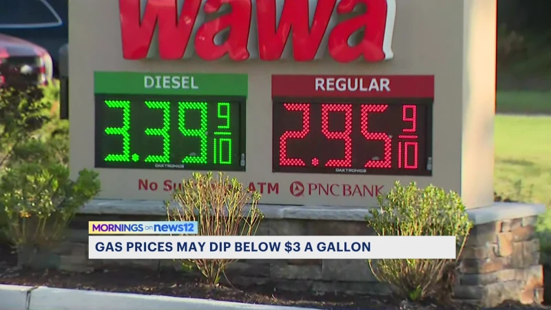 Story image: Gas prices dip below $3 a gallon in the Garden State