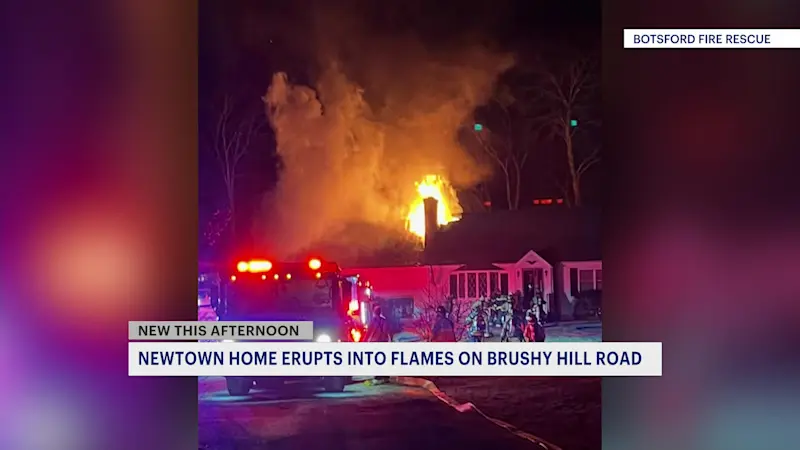 Story image: Officials: Newtown house fire prompts large response; home significantly damaged