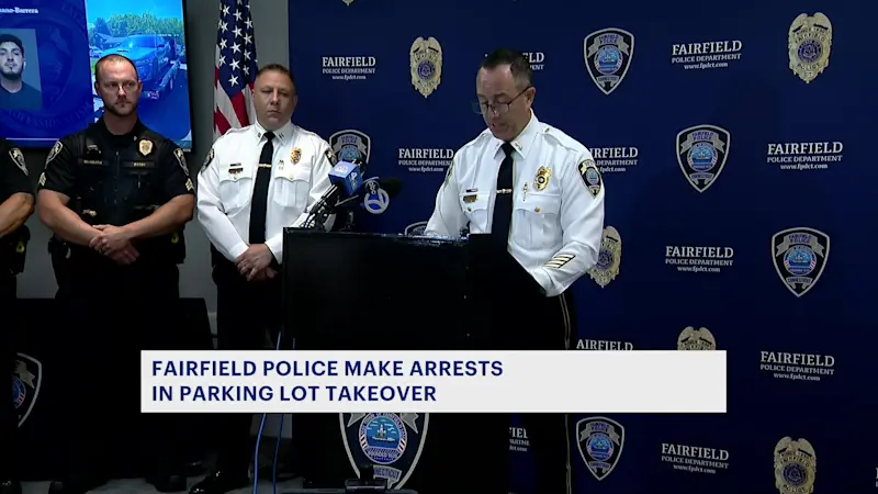 Story image: Fairfield police: 4 people arrested in parking lot takeover