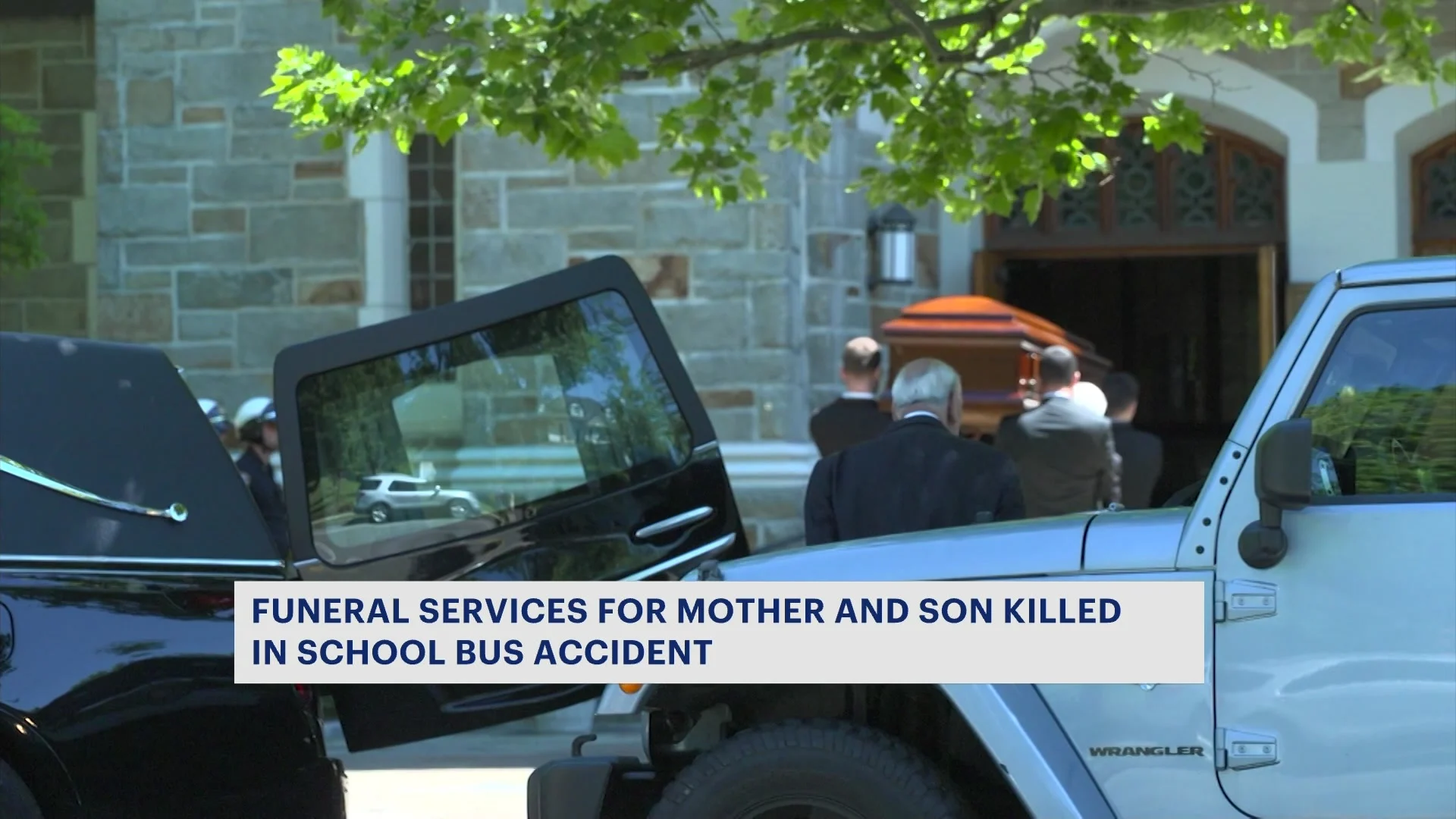 Funeral held for mother, son killed in school bus accident