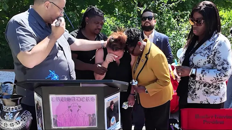 Story image: Family mourns 14-year-old Angel Mendoza at Norwood vigil, calls for justice