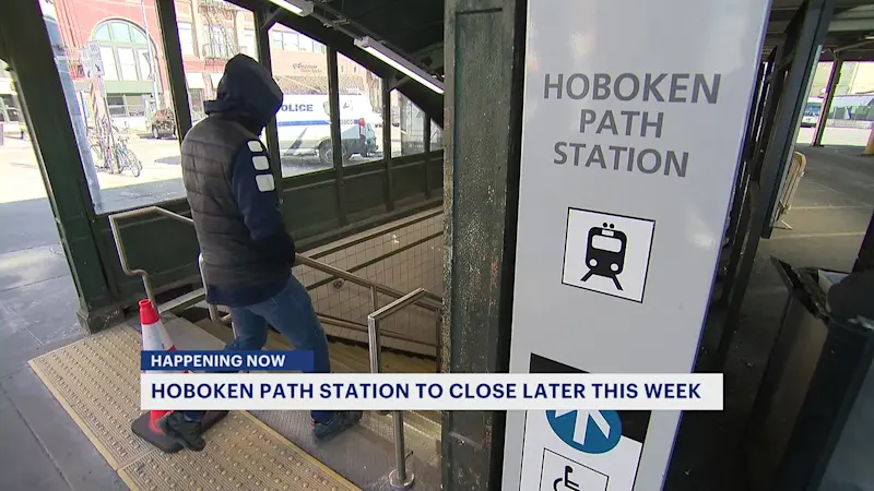 Story image: Hoboken PATH station to NYC set to close Friday for 25 days