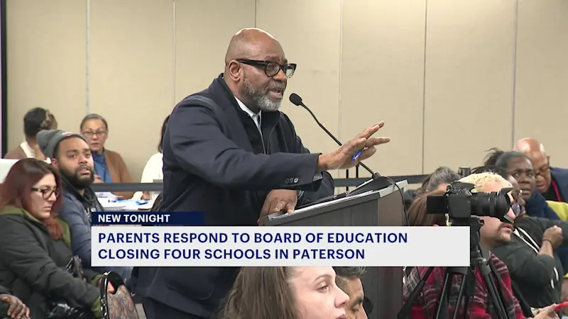 Story image: Paterson parents seek answers after school district announces closures