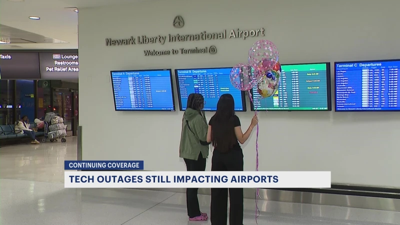 Story image: Newark Liberty International Airport travelers still impacted by worldwide outage days later