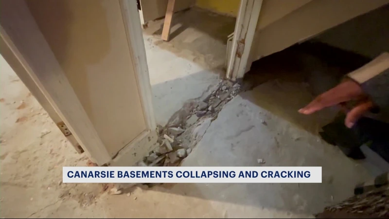 Story image: Canarsie residents show News 12 collapsing basements, say repairs costs them thousands to fix