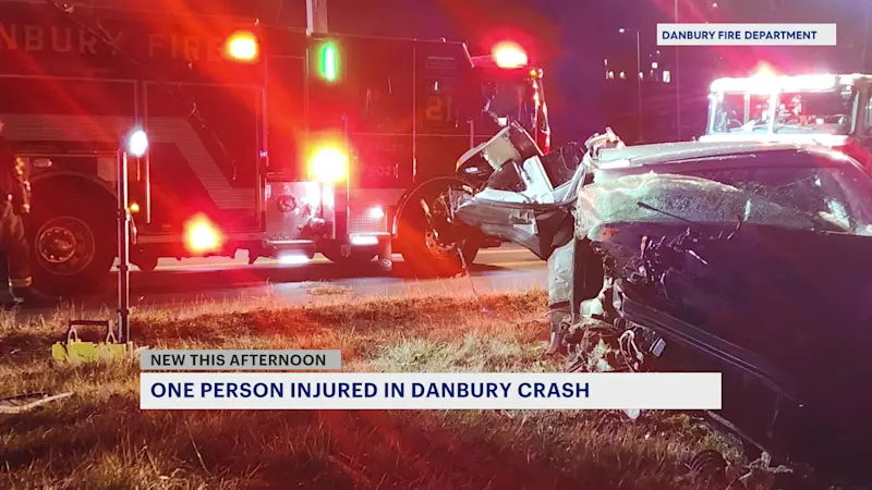 Story image: Thermal imaging helps firefighters find injured driver after Danbury crash