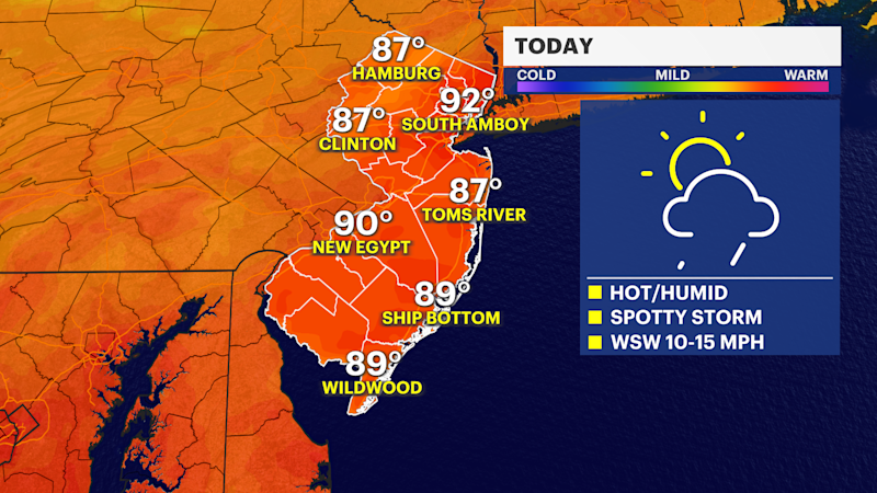 Story image: STORM WATCH: Hot and humid with scattered storms in New Jersey