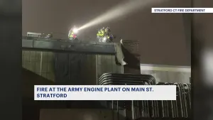 Stratford firefighters battle fire at the Army Engine Plant, no injuries reported