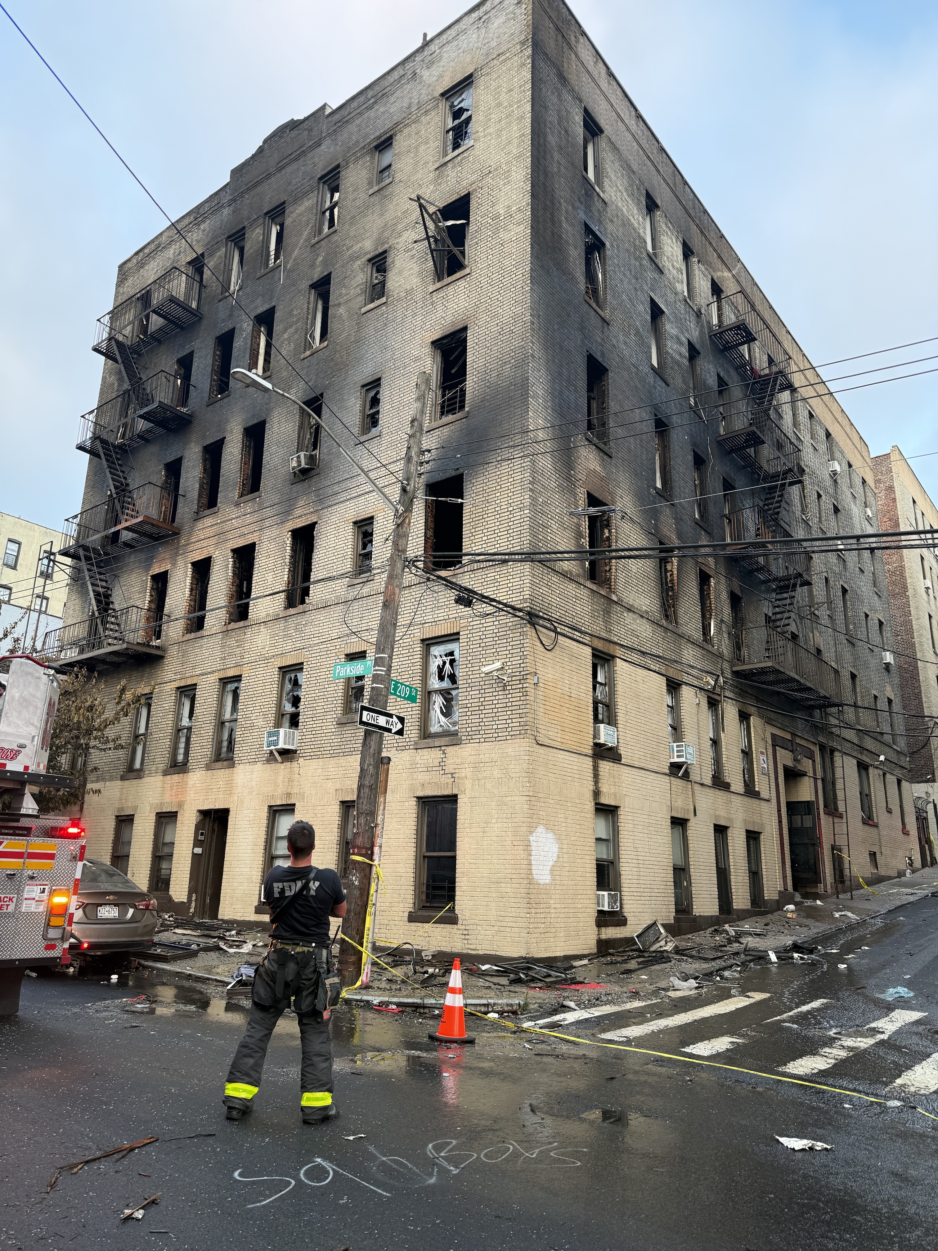 One dead, 45 people displaced after explosion sparks 5-alarm fire at Bronx apartment building