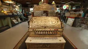 East End: Antique Brass Cash Register in Cutchogue