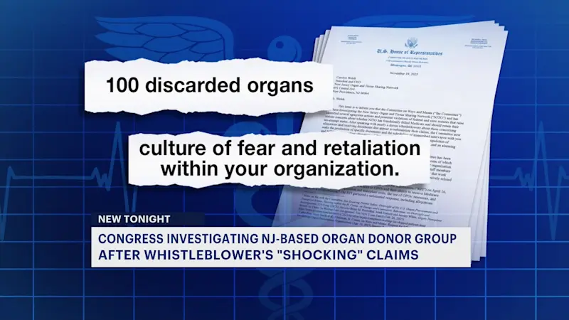 Story image: NJ Sharing Network under fire from Congress concerning organ donation