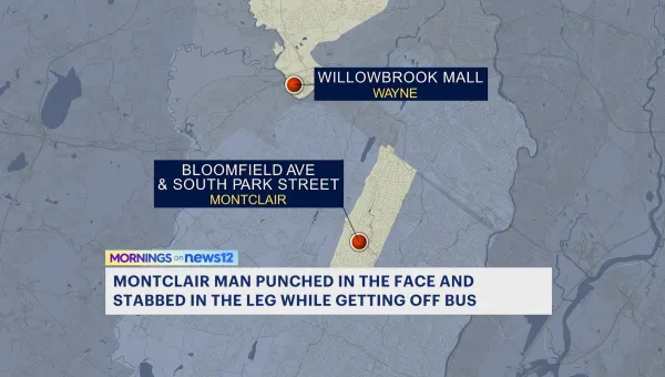 Police: Man punched in face, stabbed in leg after getting off bus in Montclair