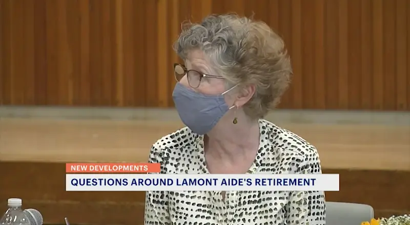Story image: Top Lamont aide retires after damaging news report. He insists she wasn’t forced out