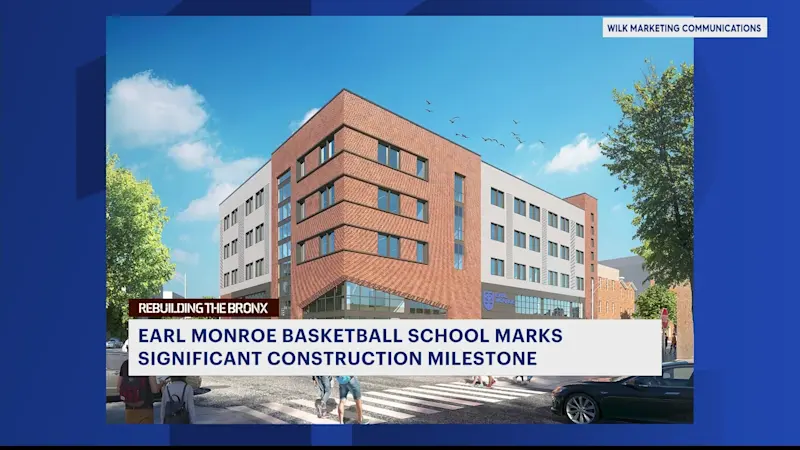 Story image: Earl Monroe Basketball School hits milestone with topping-out ceremony 