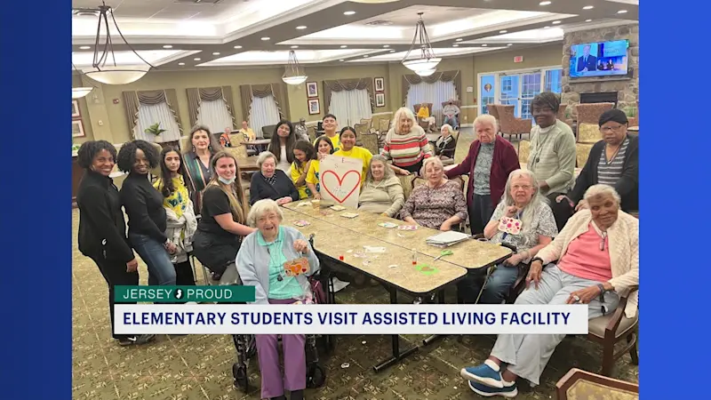 Story image: Jersey Proud: Rahway elementary school students visit with senior citizens